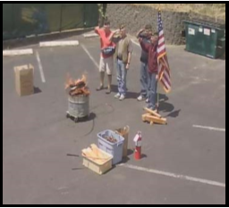 Saluting retired flag