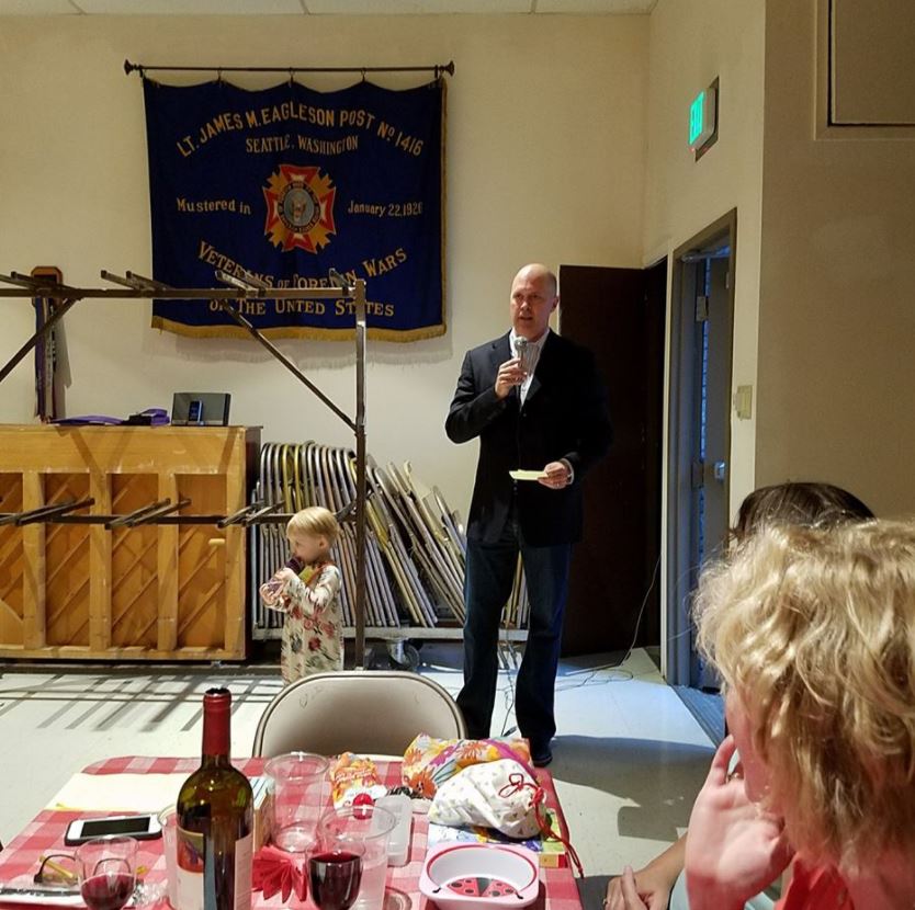 Post 3063 Social Media Officer, Bob Kettle (and his daughter), emcee the event.  