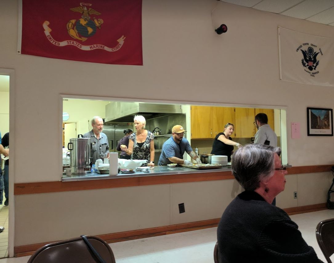 The kitchen volunteers hard at work.